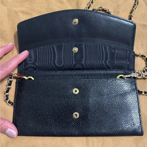 Chanel Black Caviar Leather Wallet w/COA - Picture 3 of 11
